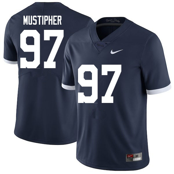 Men #97 PJ Mustipher Penn State Nittany Lions College Football Jerseys Sale-Retro